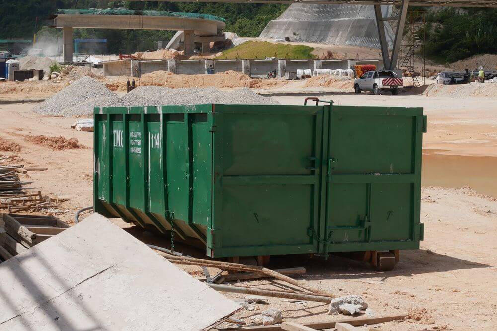 Full open top construction dumpster Mobile, AL